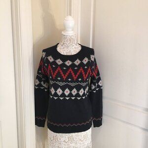 Casting LA Geometric Print Pullover Sweater